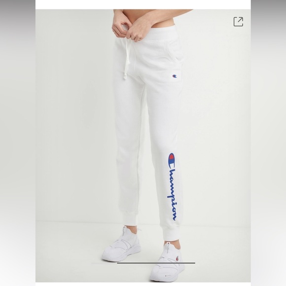 Champion powerblend fleece joggers in white - Picture 1 of 7